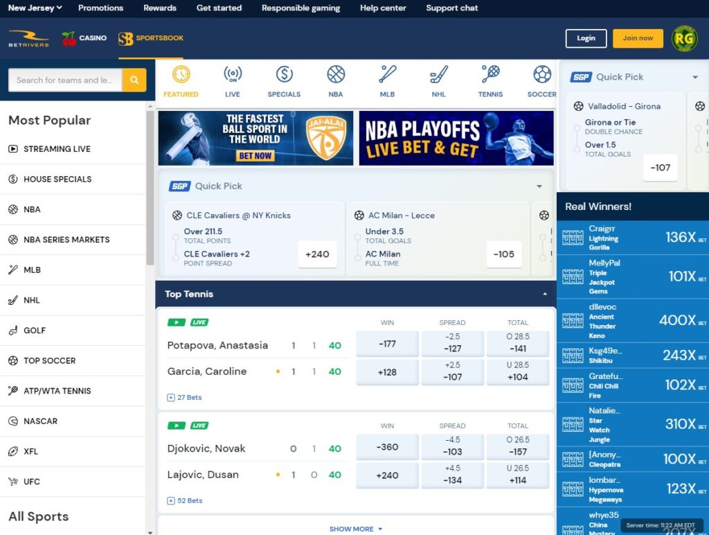 BetRivers Online Sportsbook Overview