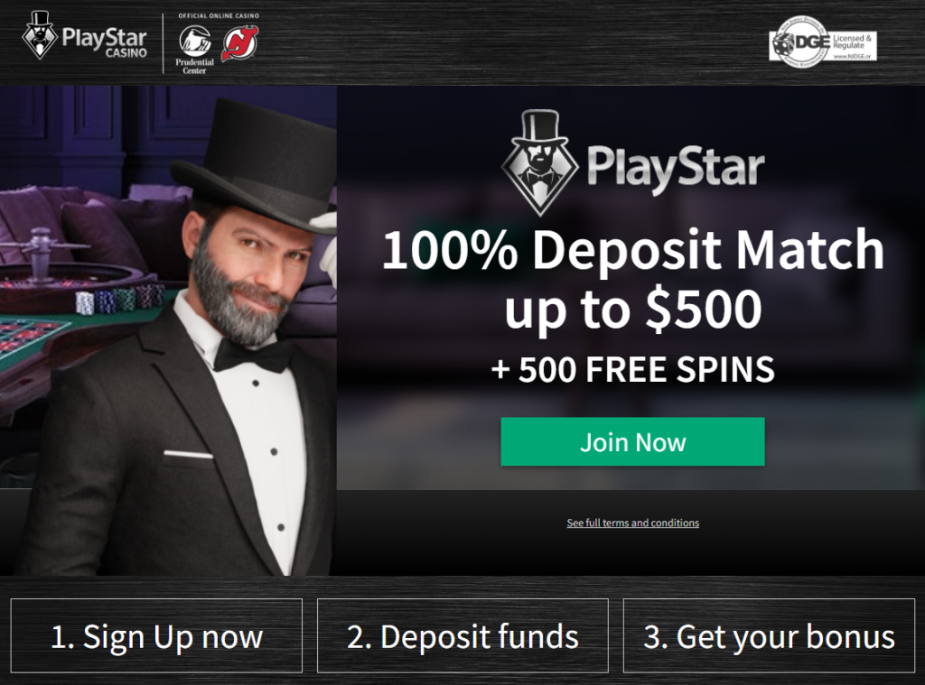 NJ Free Spins casino bonuses - PlayStar Casino NJ